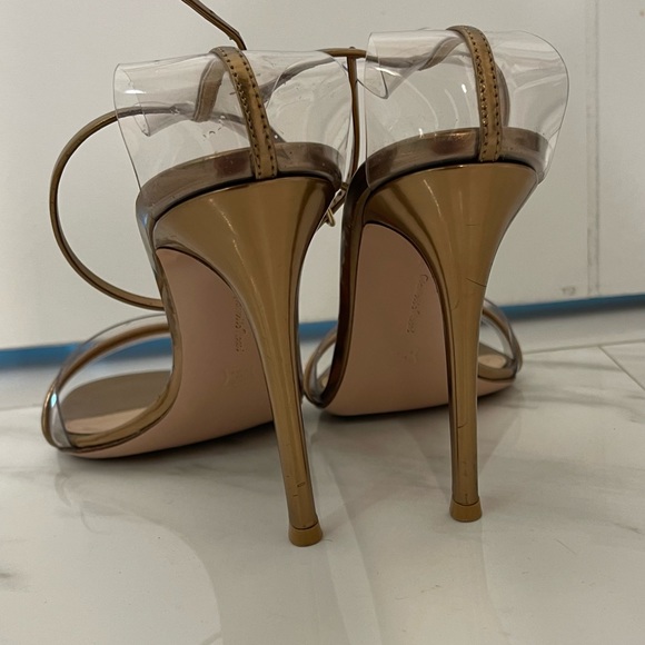 GIANVITO ROSSI Leather Plexi G-String Heels size 9 used once - Picture 6 of 7